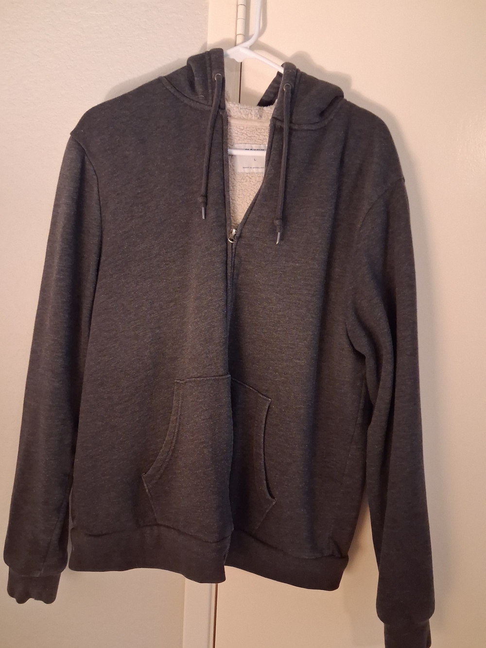 Old Navy Men's Charcoal Gray Zip-Up Hooded Sweater